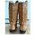 Chanel Stiefel aus camel Suede — CC-Logo — Größe 38 (7½ US) — perfekte Sohlen - Ansicht 3