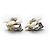 Chanel Orecchini Clip Logo CC Fiori Bianchi Bianco - vista 6