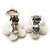 Chanel Orecchini Clip Logo CC Fiori Bianchi Bianco - vista 9