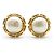 Chanel Orecchini a clip rotondi in perle artificiali vintage D'oro