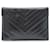 Yves Saint Laurent Vintage Envelope Quilted Clutch Black  - view 1