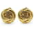 Chanel Orecchini a clip rotondi a spirale Coco Mark GP D'oro