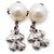 Chanel Orecchini in perle artificiali con quadrifoglio in strass Nero - vista 4