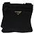 Borsa messenger con tasca frontale Prada Tessuto media Nero