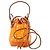 FENDI Mon Tresor Mini Bolsa de Ombro 2 em PVC e Couro Laranja 8BS010