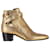 Saint Laurent Wyatt 40 Jodhpur Ankle Boots in Gold Leather  Golden Metallic  ref.2542994