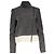 Chaqueta Biker de Tweed con Cremallera Joseph en Lino Negro Blanco Crudo