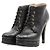 Chanel Leder Stiefel mit hohen Absätzen Schwarz