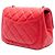 Chanel Rote Mini Quadrat Klassisch aus Lammleder Perlenzerknitterte Einzelflap - Ansicht 2