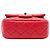 Chanel Rote Mini Quadrat Klassisch aus Lammleder Perlenzerknitterte Einzelflap - Ansicht 3