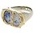Christian Dior CD Blumenmuster Ring Silber Blau Golden