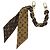 Catena Charm in Seta GP Louis Vuitton Fleur M01354 Marrone D'oro - vista 2