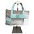 Bolsa de couro e lona vintage Givenchy turquesa e marrom