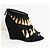 Chanel Resort 2010 Wedge Neri e Dorati Attorcigliati Nero - vista 4