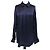 Camicia in seta lucida blu scuro a maniche lunghe Loewe