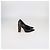 Schwarze/braune Leder- und Monogramm-Canvas-Pumps mit spitzem Blockabsatz von Louis Vuitton - Ansicht 3
