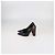 Schwarze/braune Leder- und Monogramm-Canvas-Pumps mit spitzem Blockabsatz von Louis Vuitton - Ansicht 4