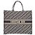 Große Oblique-Canvas-Tasche Christian Dior Book Tote Beige Marineblau
