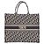 Große Oblique-Canvas-Tasche Christian Dior Book Tote Beige Marineblau - Ansicht 2