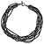Tiffany & Co. 8-strängige Hämatit Choker-Halskette Silber