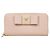 Prada Bow Zip Around Wallet Saffiano Leather Long Pink