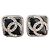 Orecchini Quadrati Neri Chanel Nero Argento