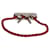 Hermès Bracelet en cuir avec charm en argent sterling 925 Hermes Argenté Rouge  - vue 2