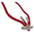 Hermès Bracelet en cuir avec charm en argent sterling 925 Hermes Argenté Rouge  - vue 7