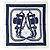 Foulard Hermès Carré 90 Brides de Gala Tattoo Bianco Blu navy