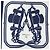 Foulard Hermès Carré 90 Brides de Gala Tattoo Bianco Blu navy - vista 3