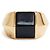 Saint Laurent Bague Chevaliere TDD54 Onyx Opyum Signet Ring US7 YSL Doré - vue 4