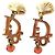 Orecchini in cristallo rosa rosso con logo dorato Christian Dior D'oro