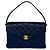 Chanel Matelassé Coco Mark Handtasche aus Lammleder Marineblau