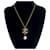 Collana Chanel Coco Mark con strass e perle finte Marrone Bianco D'oro