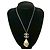 Halskette mit Metallkette und falschen Perlen Coco Mark von CHANEL Silber