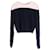 Dior x Raf Simons Pre-Fall 2015 Kabelstrick-Seidenpullover Pink Marineblau  - Ansicht 1