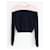 Dior x Raf Simons Pre-Fall 2015 Kabelstrick-Seidenpullover Pink Marineblau  - Ansicht 2