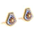 Hermès 1990s Clip-on Earrings with Sun Mosaic Print Golden  - view 2