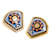 Hermès 1990s Clip-on Earrings with Sun Mosaic Print Golden  - view 3