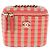 Vanity Beauty case Chanel in rafia intrecciata con manico e catena Rosso