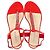 Timeless Sandali T-Strap con logo Chanel in pelle di vitello rossa Rosso - vista 3