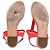 Timeless Sandali T-Strap con logo Chanel in pelle di vitello rossa Rosso - vista 6