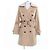 Abrigo trench de algodón con cuello de piel de cordero y forro de lana COACH Beige