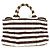 Prada Canapa Logo Border Tote Bag Braun Weiß - Ansicht 2