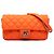 Coco rain Chanel Orange Mittel Quilted Lammleder Gummi Coco Regen Klappe