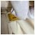 CHANEL Effimero Esclusiva Giappone Logo CC Coco Mark Borsa a Spalla Verticale con Doppia Catena Bianco Giallo - vista 17