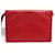 VINTAGE SAC A MAIN YVES SAINT LAURENT BESACE CUIR ROUGE SURPIQUE BANDOULIERE BAG  - vue 2