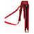 VINTAGE SAC A MAIN YVES SAINT LAURENT BESACE CUIR ROUGE SURPIQUE BANDOULIERE BAG  - vue 4