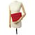 VINTAGE SAC A MAIN YVES SAINT LAURENT BESACE CUIR ROUGE SURPIQUE BANDOULIERE BAG  - vue 8