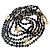 Collana a 3 fili extra lunga 4 CC in perle specchiate nere e dorate 16S di Chanel Nero Gold hardware - vista 7